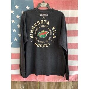 Vintage Y2K Minnesota Wild black long sleeve shirt XL